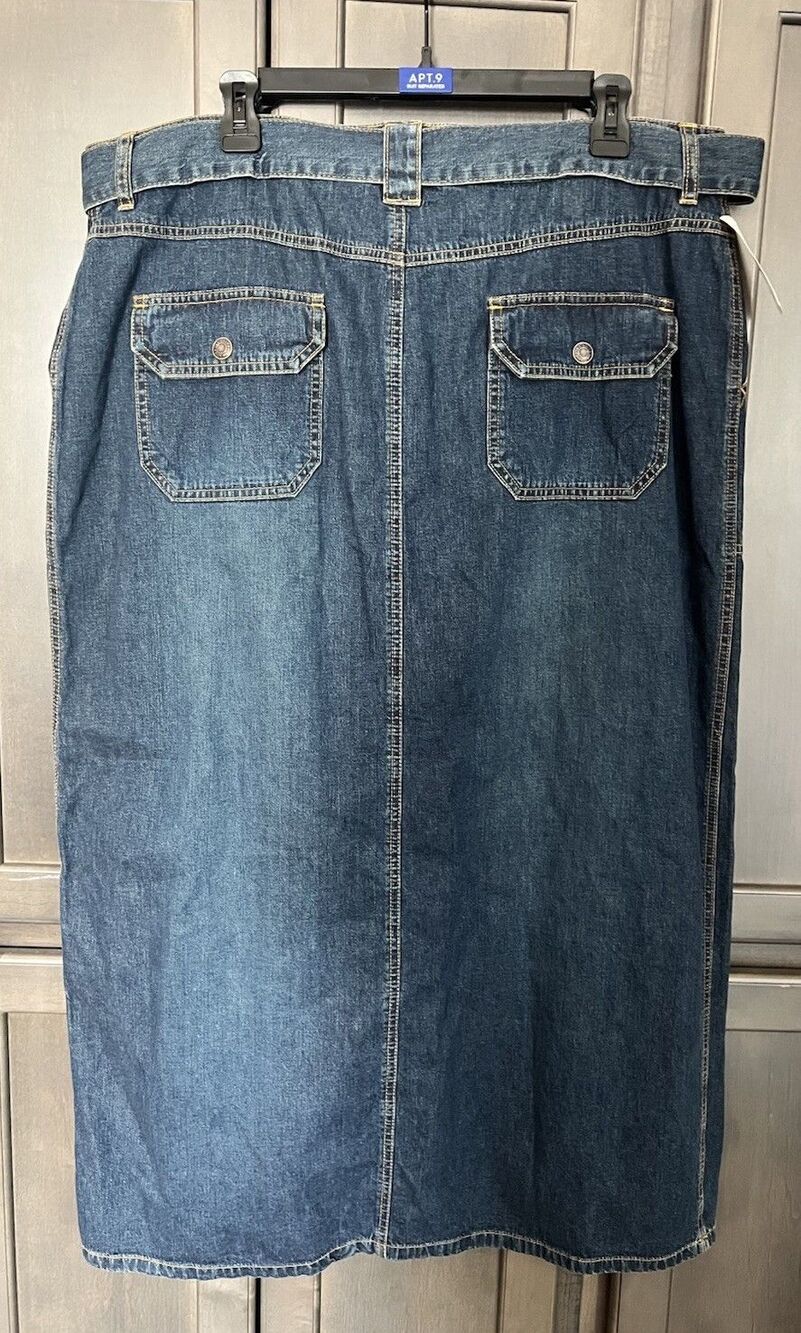 Old Navy Women's 18 Button Down Denim Jean Medium Wash Maxi Skirt NWT 2003 Y2K - Picture 9 of 10